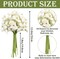 18-Piece White Artificial Ranunculus Flowers – Faux Silk Mini Flowers for DIY Bouquets, Wedding Centerpieces, Bridal Shower & Holiday Decorations